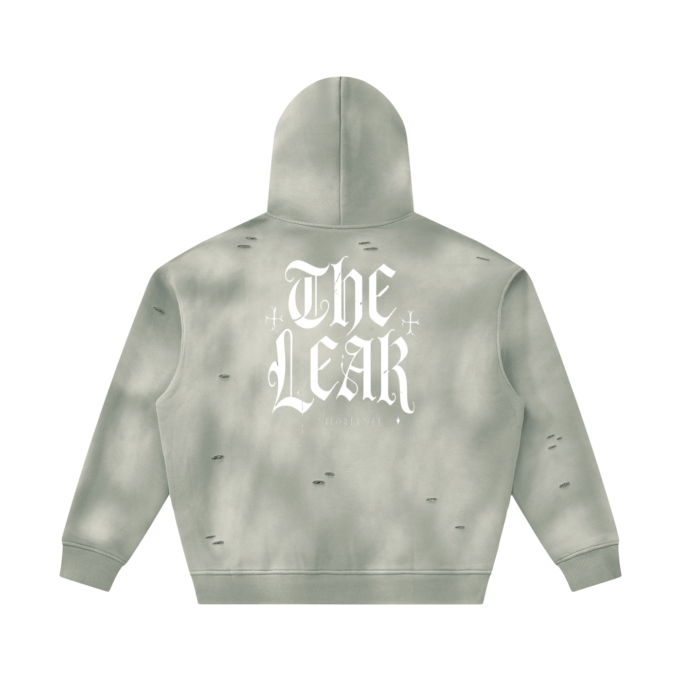 Unisex Sunfade Frayed Fleece Hoodie