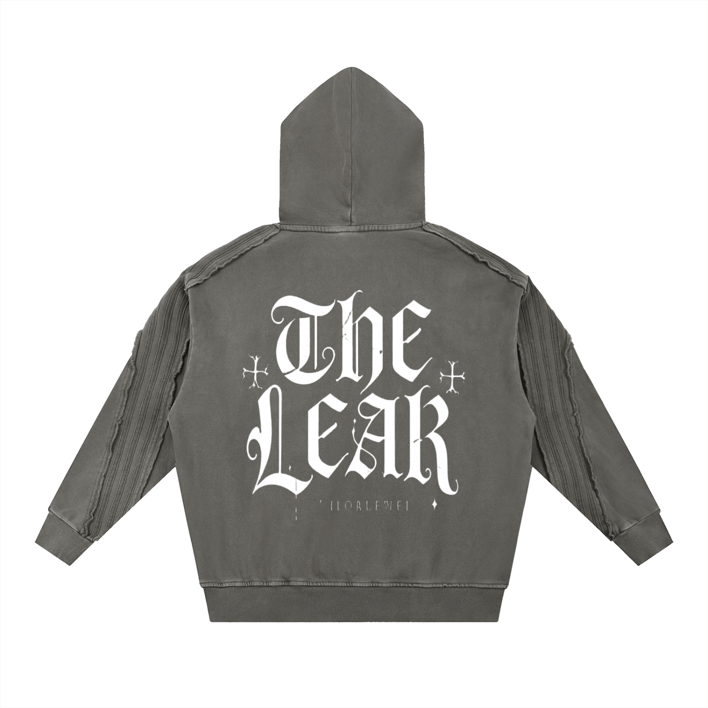 Snow Washed Tape Raw Edge Hoodie