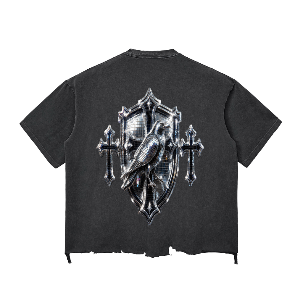 Snow Wash Raw-Hem Boxy T-shirt