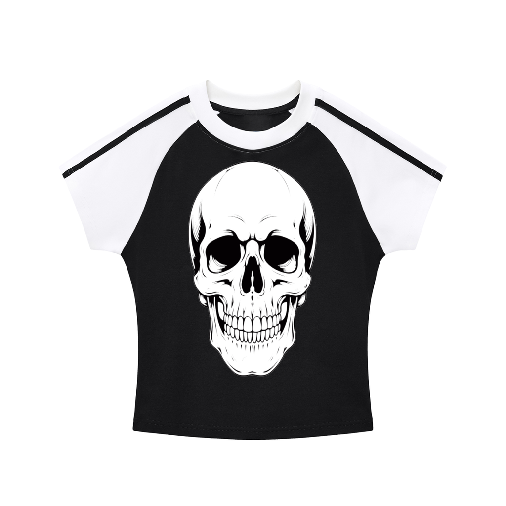 Contrast Stripes Bodycon Raglan  Sleeve T-Shirt
