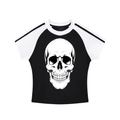 Contrast Stripes Bodycon Raglan  Sleeve T-Shirt