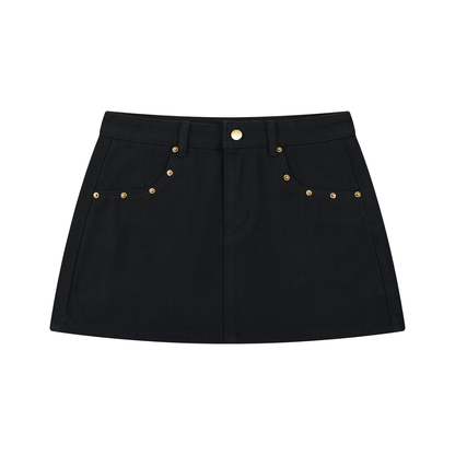 Women's Studded Denim Mini Skirt