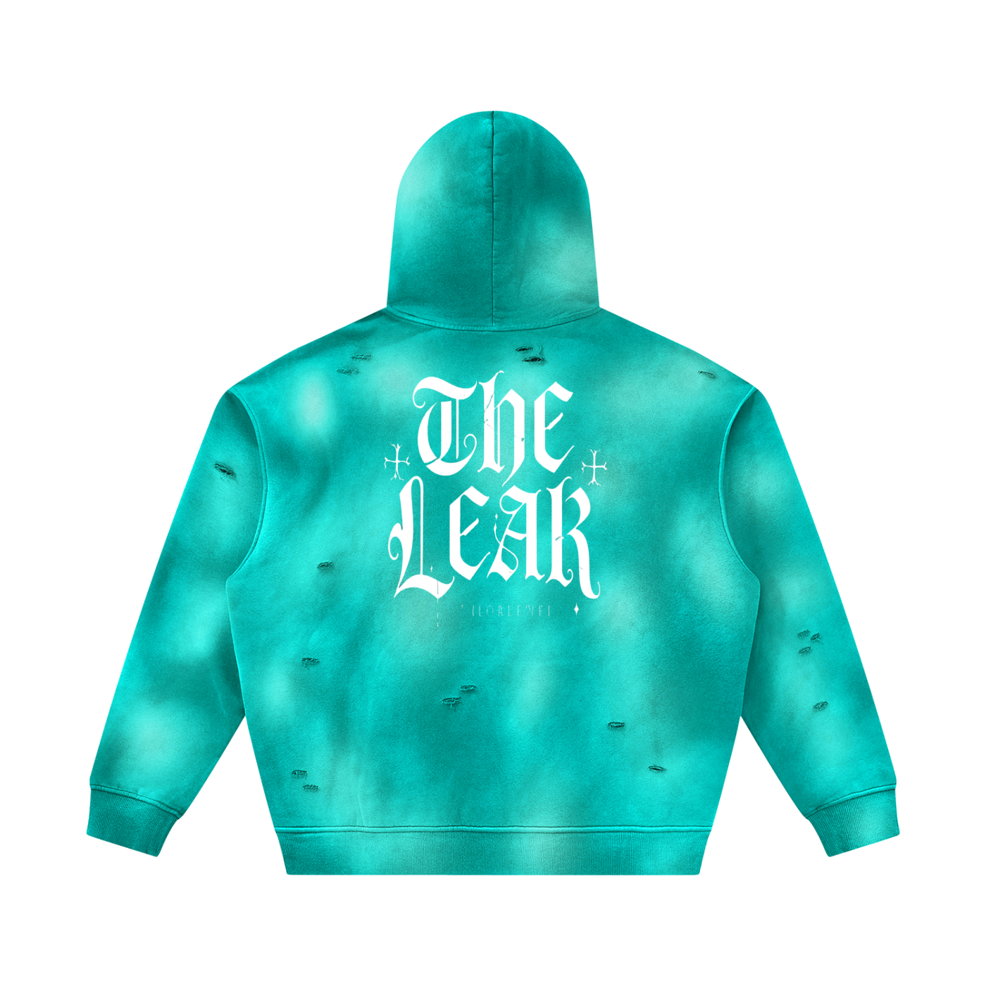 Unisex Sunfade Frayed Fleece Hoodie