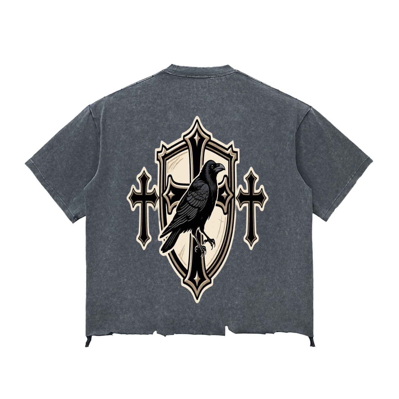 Snow Wash Raw-Hem Boxy T-shirt
