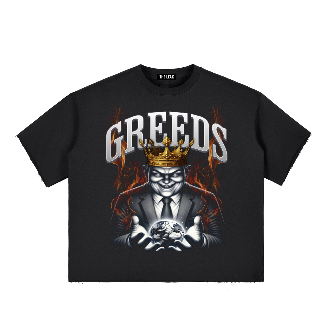 Boxy Half-Sleeve Raw-Edge T-Shirt