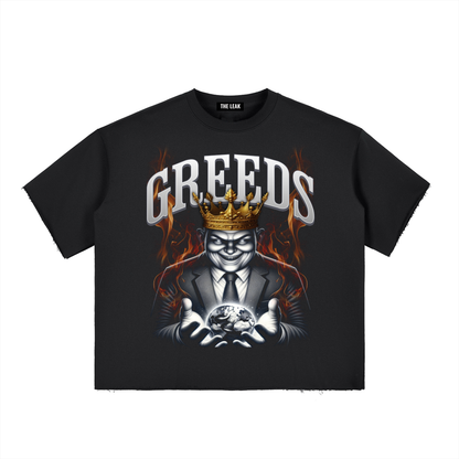 Boxy Half-Sleeve Raw-Edge T-Shirt