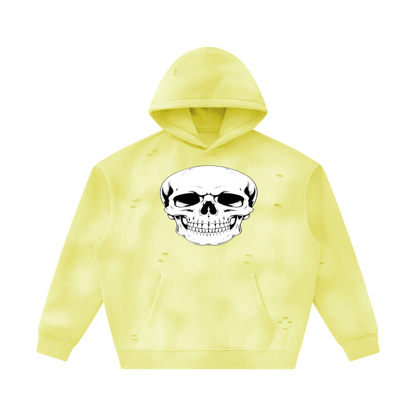 Unisex Sunfade Frayed Fleece Hoodie