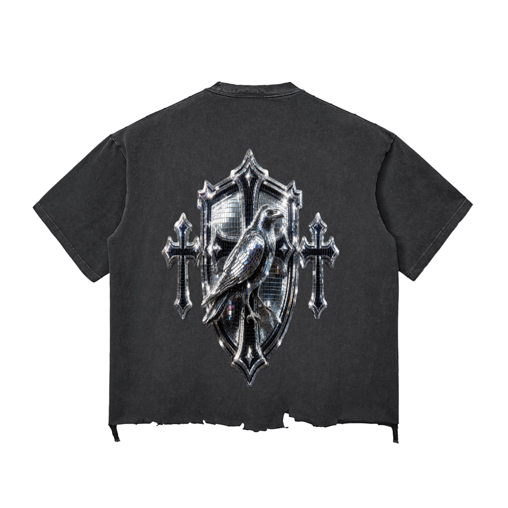 Snow Wash Raw-Hem Boxy T-shirt