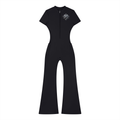 Women’s Tight Flared Leg Quarter-Zip Jumpsuit