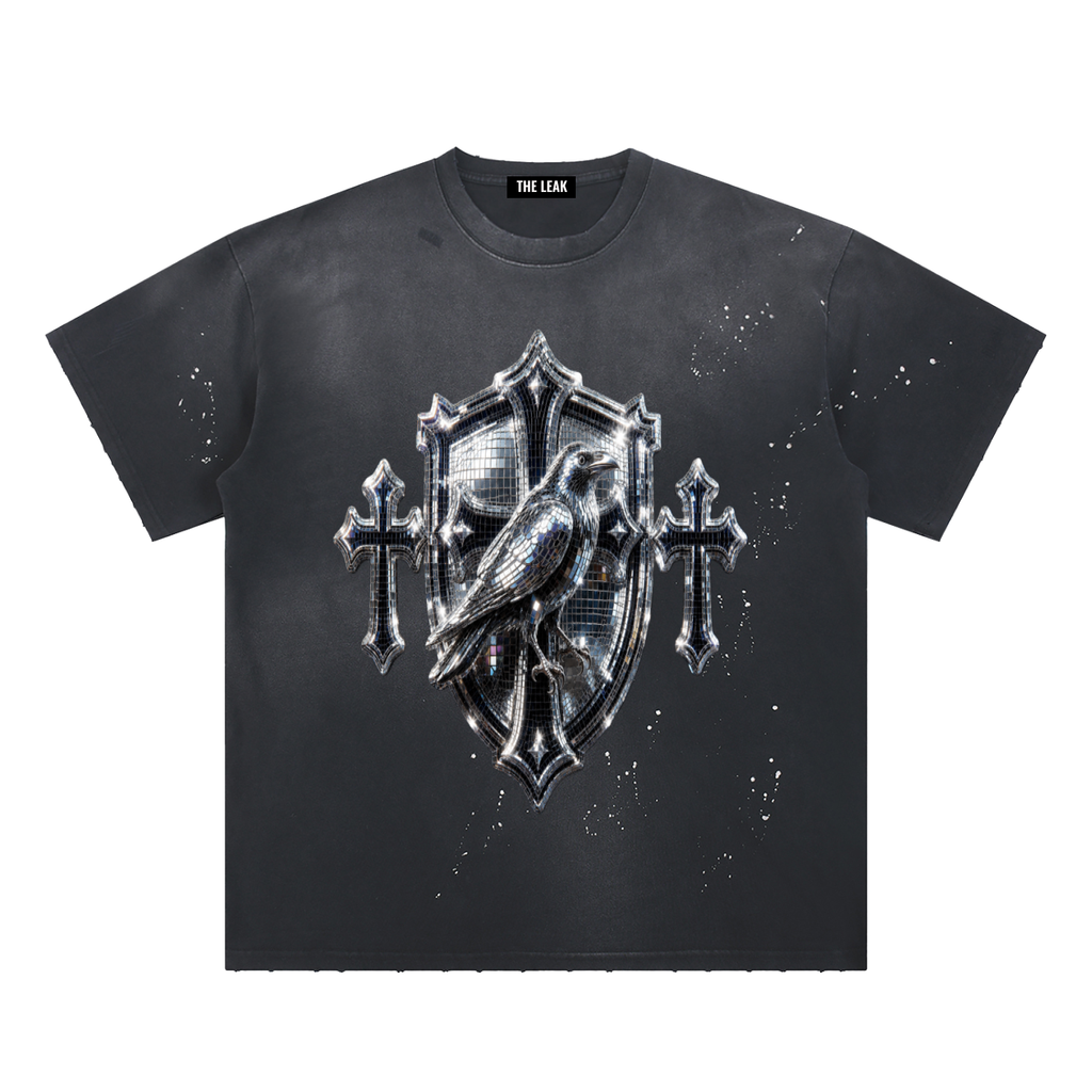 Hand-Frayed Sunfade Paint Splatter T-Shirt