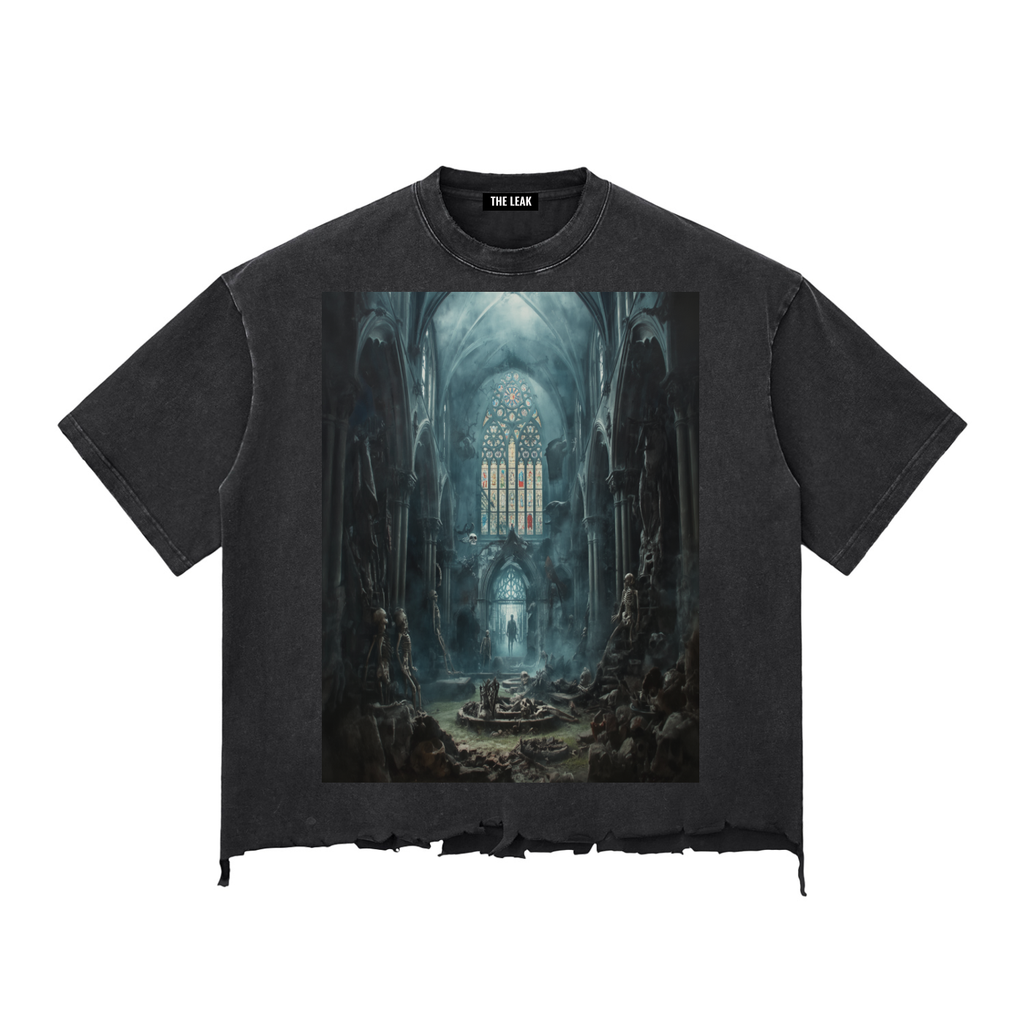 Snow Wash Raw-Hem Boxy T-shirt