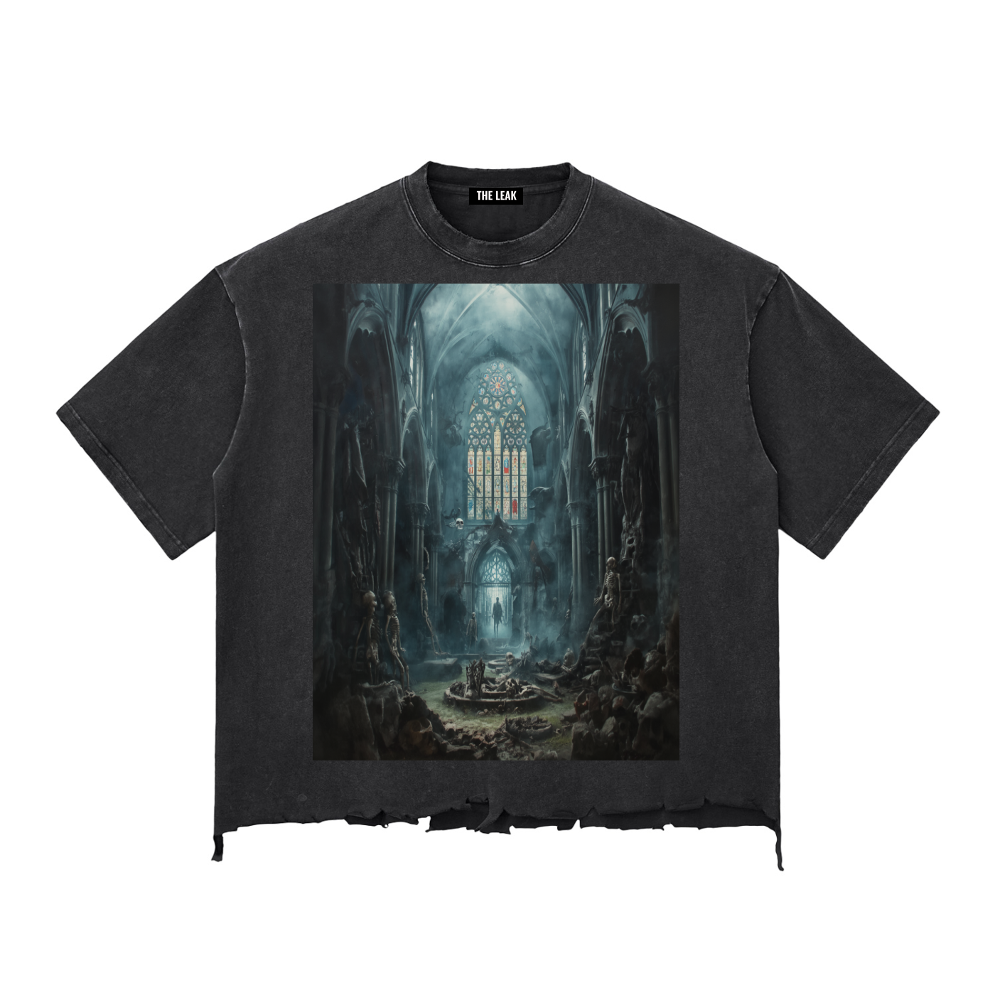 Snow Wash Raw-Hem Boxy T-shirt