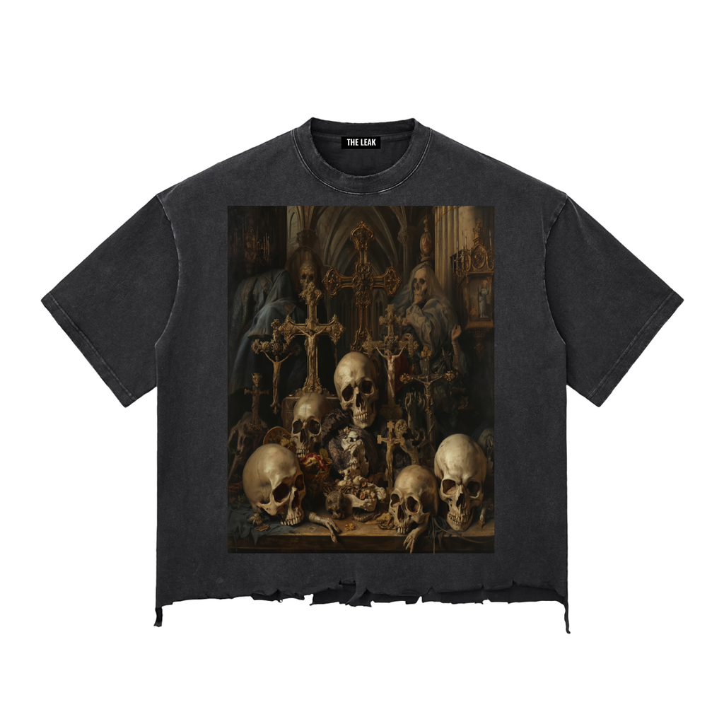 Snow Wash Raw-Hem Boxy T-shirt