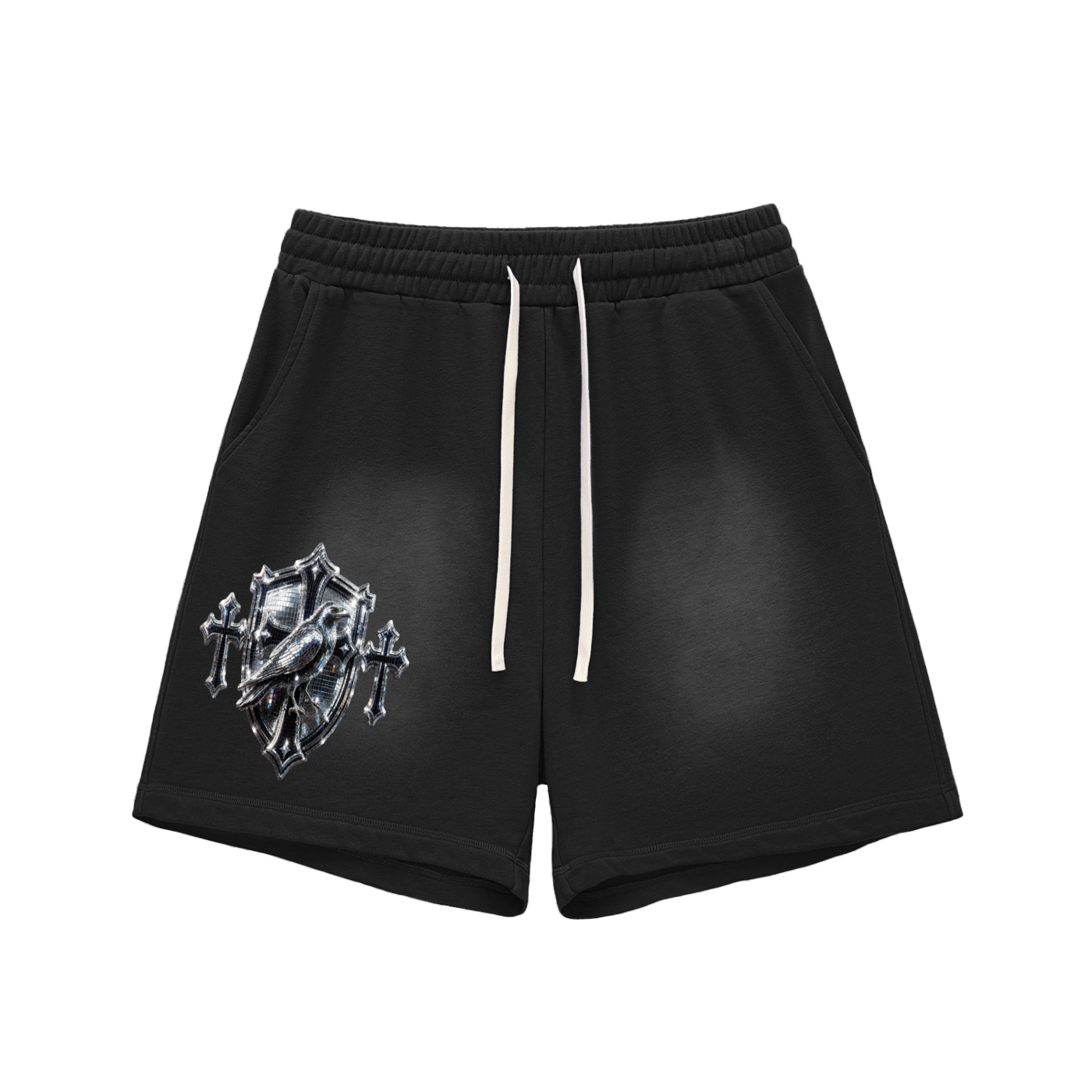Sun Fade Raw Edge Cotton Shorts