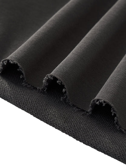 Boxy Half-Sleeve Raw-Edge T-Shirt